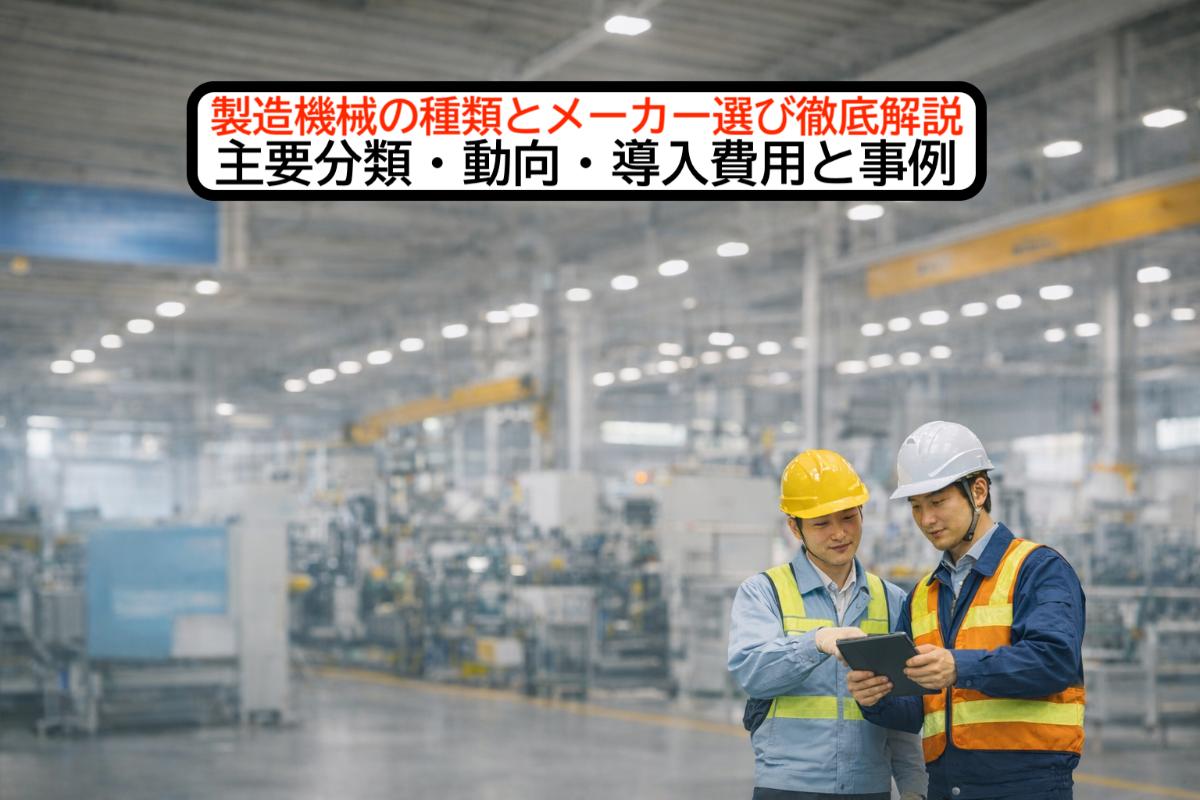 製造機械の種類とメーカー選び徹底解説|主要分類・動向・導入費用と事例 | 関西・大阪で建築や産業機械のことなら【NONメンテナンス株式会社】